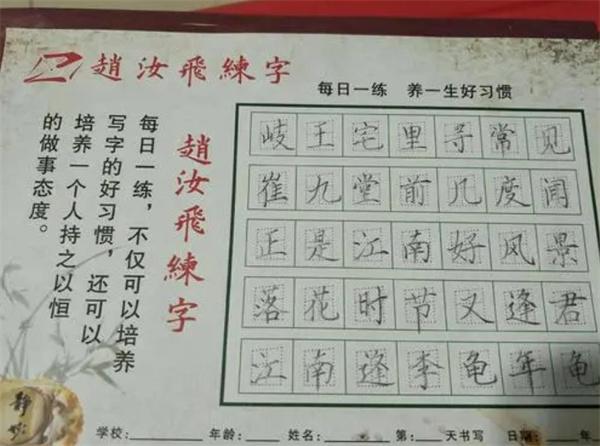 趙汝飛練字